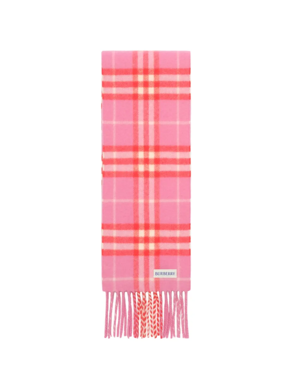 Burberry Geruite kasjmier sjaal Roze