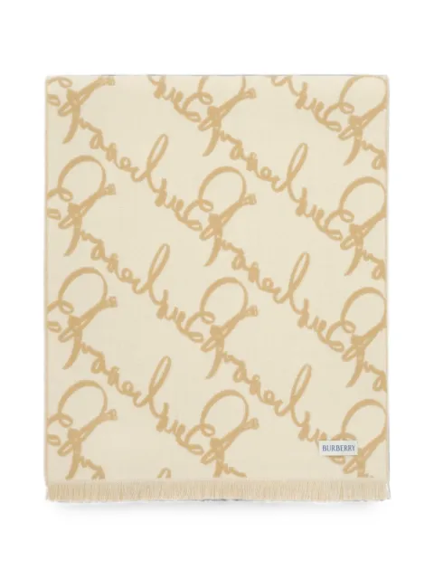 Burberry belt logo wool scarf