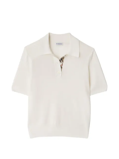 Burberry polo à finitions à carreaux