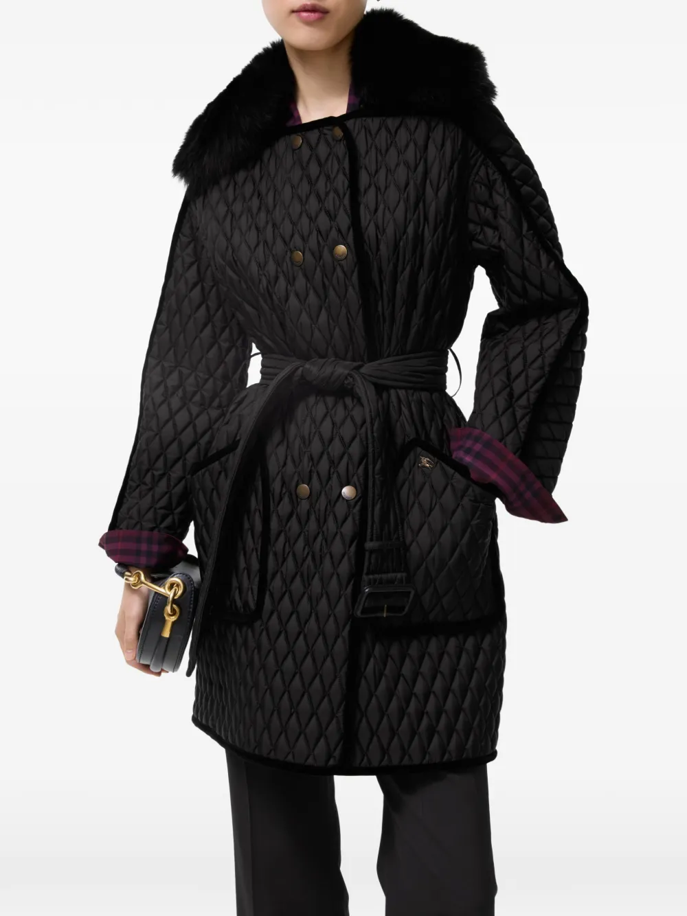 Burberry Floriston trenchcoat Zwart