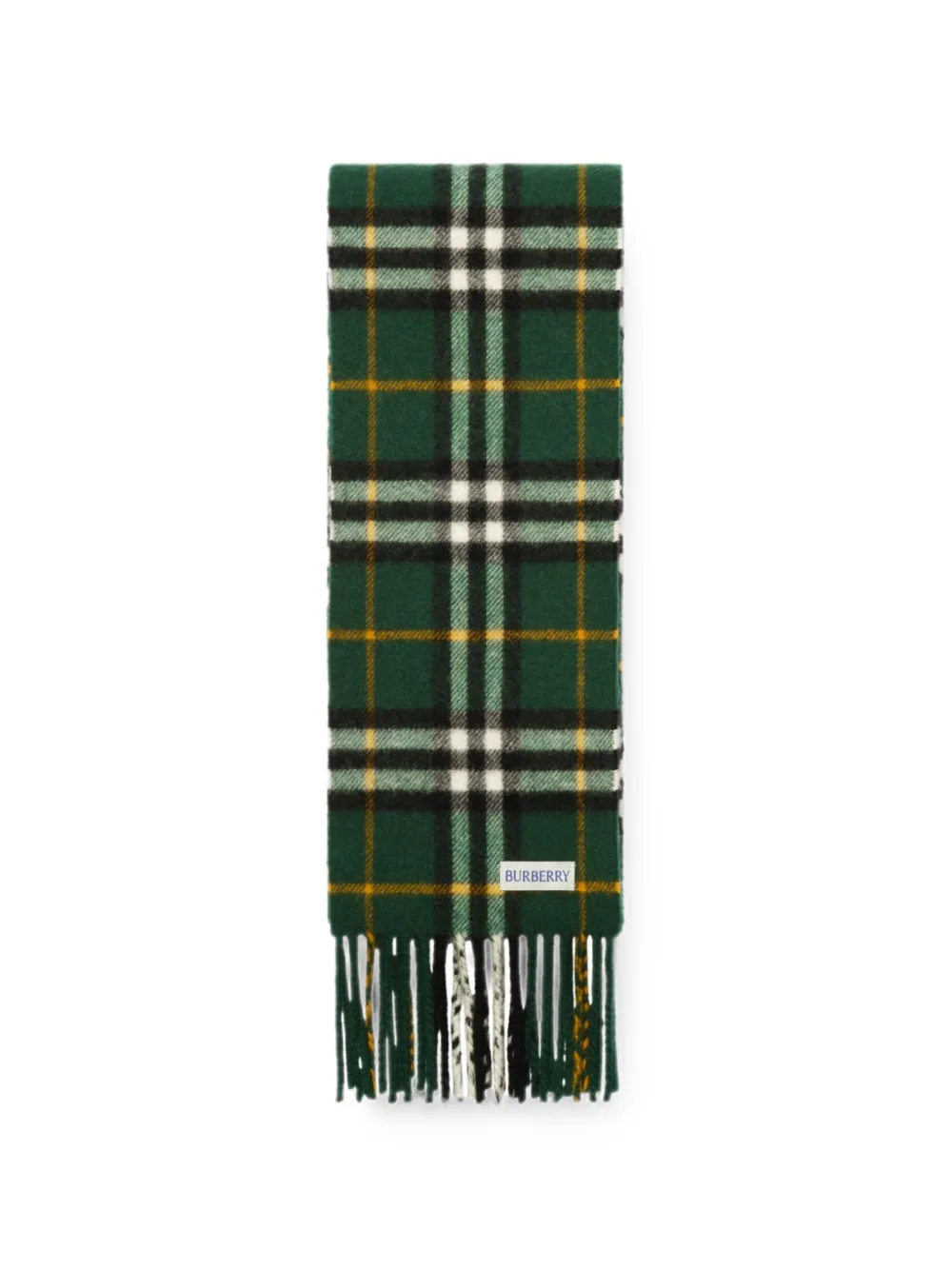 Burberry narrow Check cashmere scarf - Verde