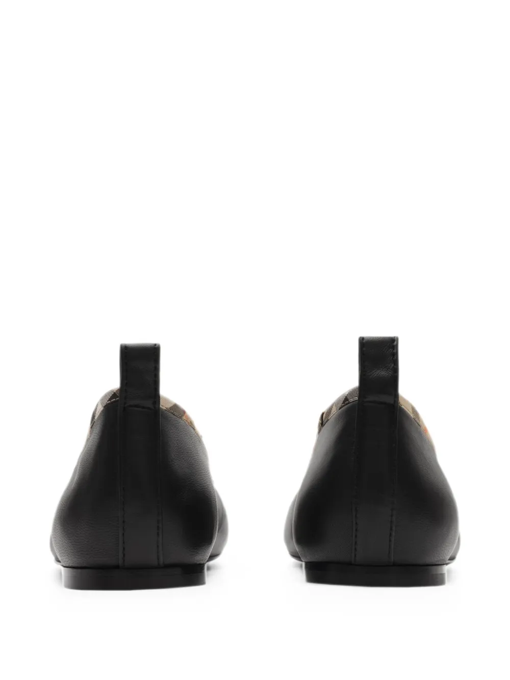 Burberry Check-trim leather Robin ballerinas Zwart