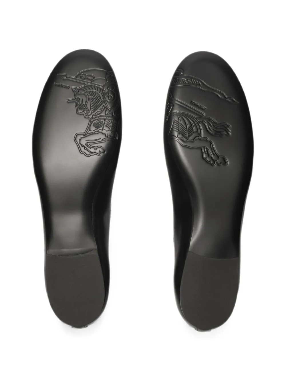 Burberry Check-trim leather Robin ballerinas Zwart