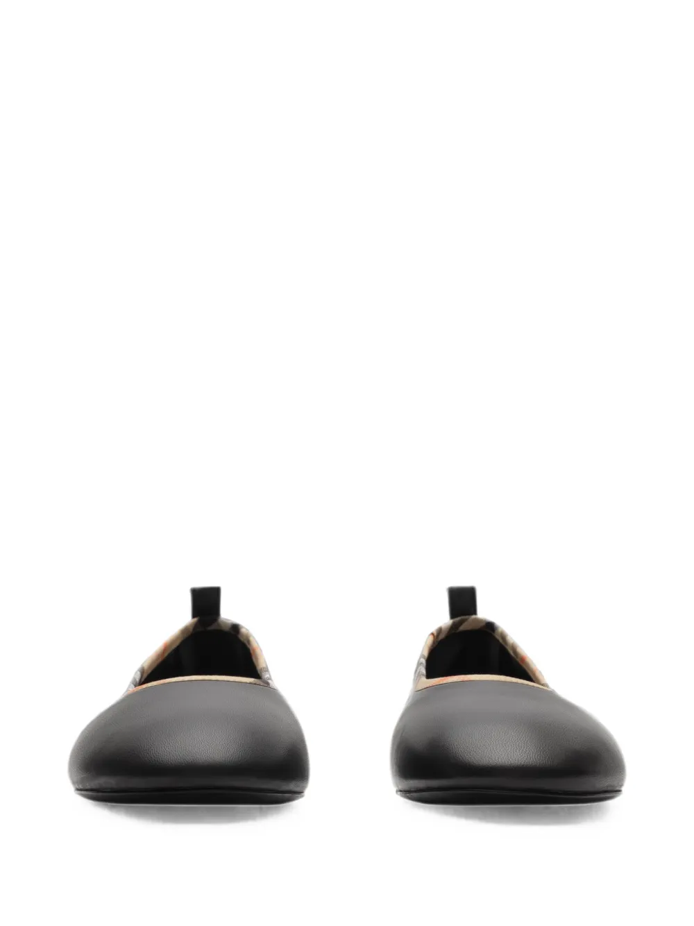 Burberry Check-trim leather Robin ballerinas Zwart