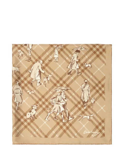 Burberry plaid silk square scarf