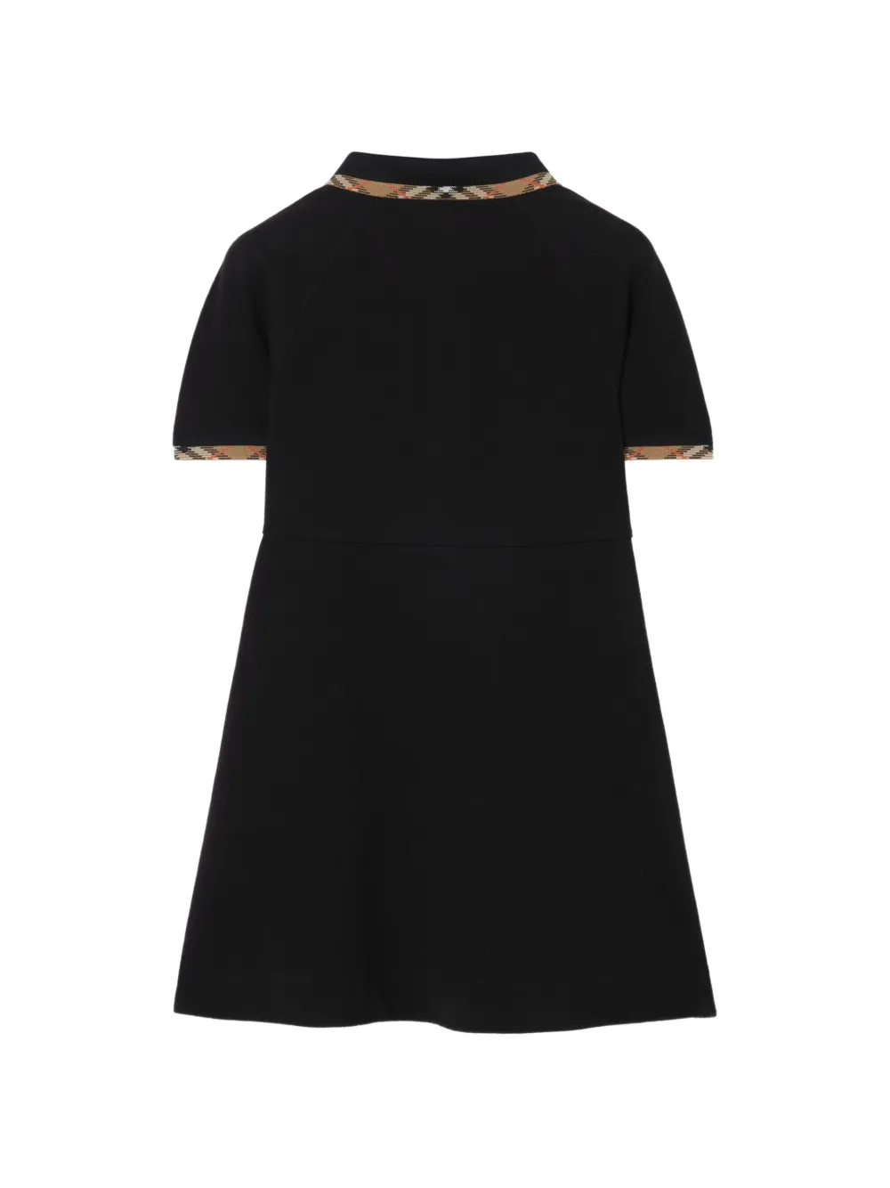 Burberry Kids Katoenen jurk met geruite afwerking Zwart