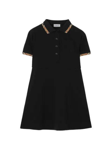 Burberry Kids Katoenen jurk met geruite afwerking