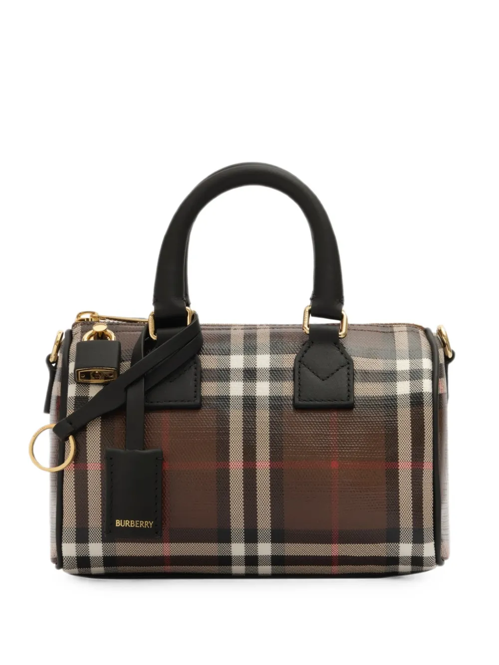 Burberry mini Check Bowling bag - Marrone