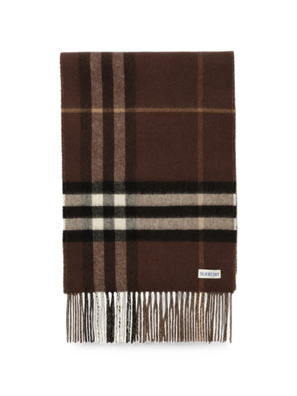 Burberry rreversible Check cashmere scarf - Marrone