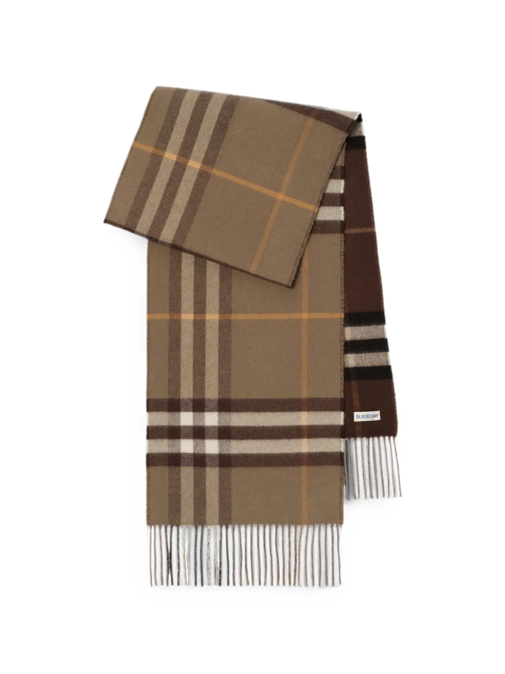 Burberry Omkeerbare geruite kasjmier sjaal Bruin