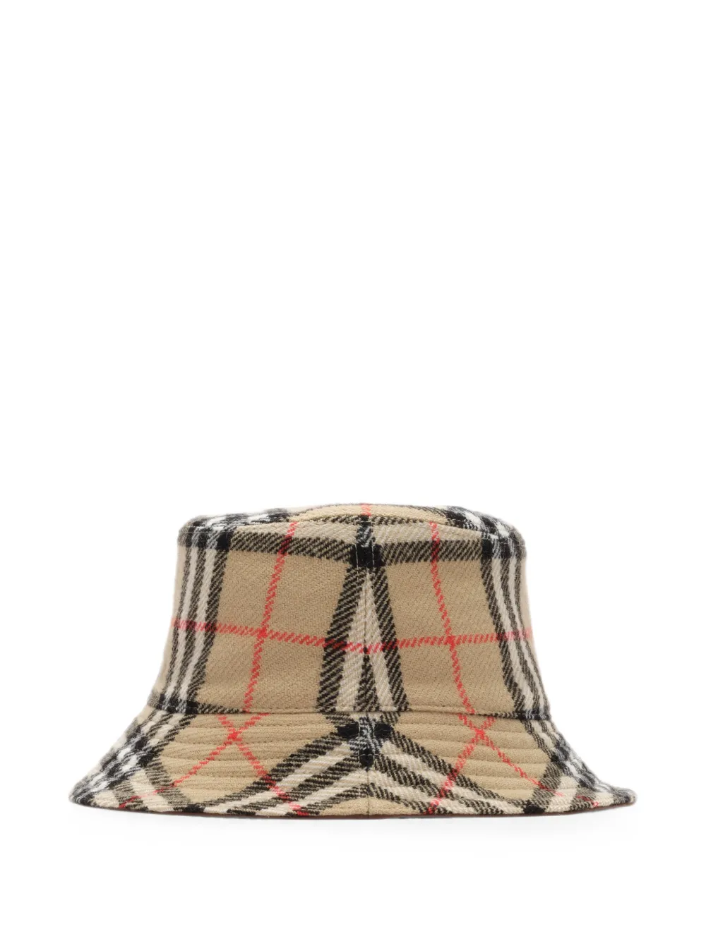 Burberry Check wollen omkeerbare vissershoed Beige