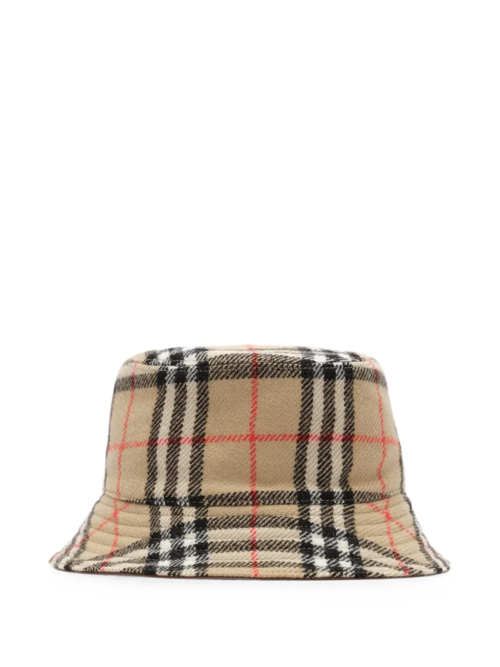Burberry reversible Check wool bucket hat - Toni neutri