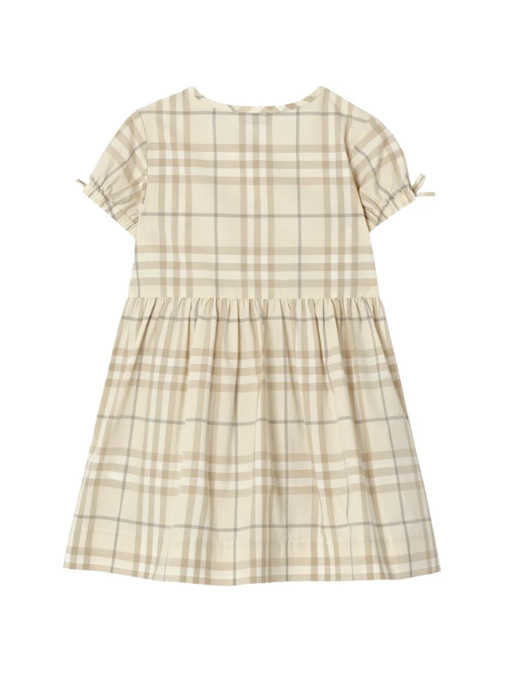 Burberry Kids Geruite katoenen jurk Beige