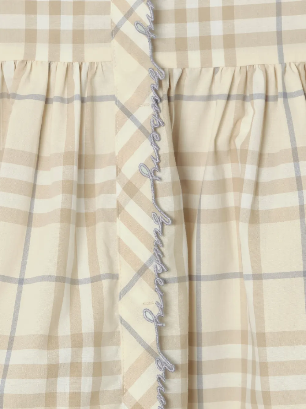 Burberry Kids Geruite katoenen jurk Beige