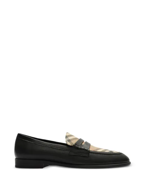 Burberry check and leather Opal loafers