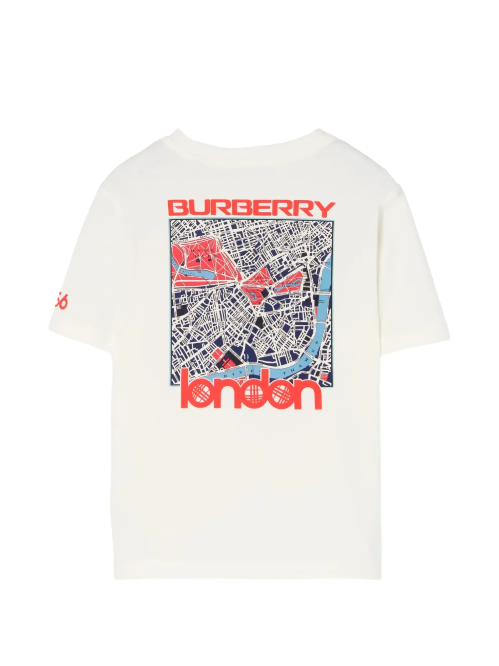 Burberry Kids T-shirt met kaartprint en ridderdetail Wit