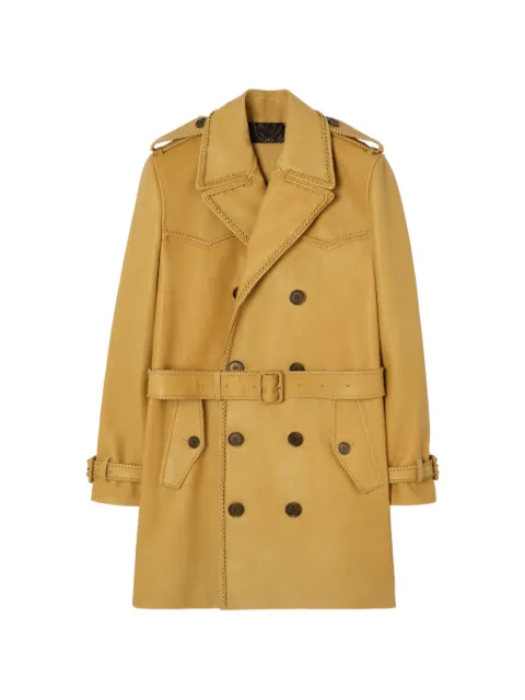 Burberry mid-length leather Leverton trench coat