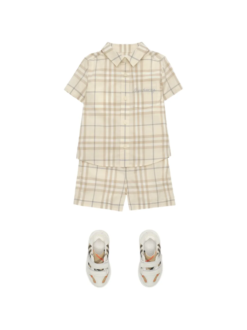 Burberry Kids Kariertes Hemd - Nude