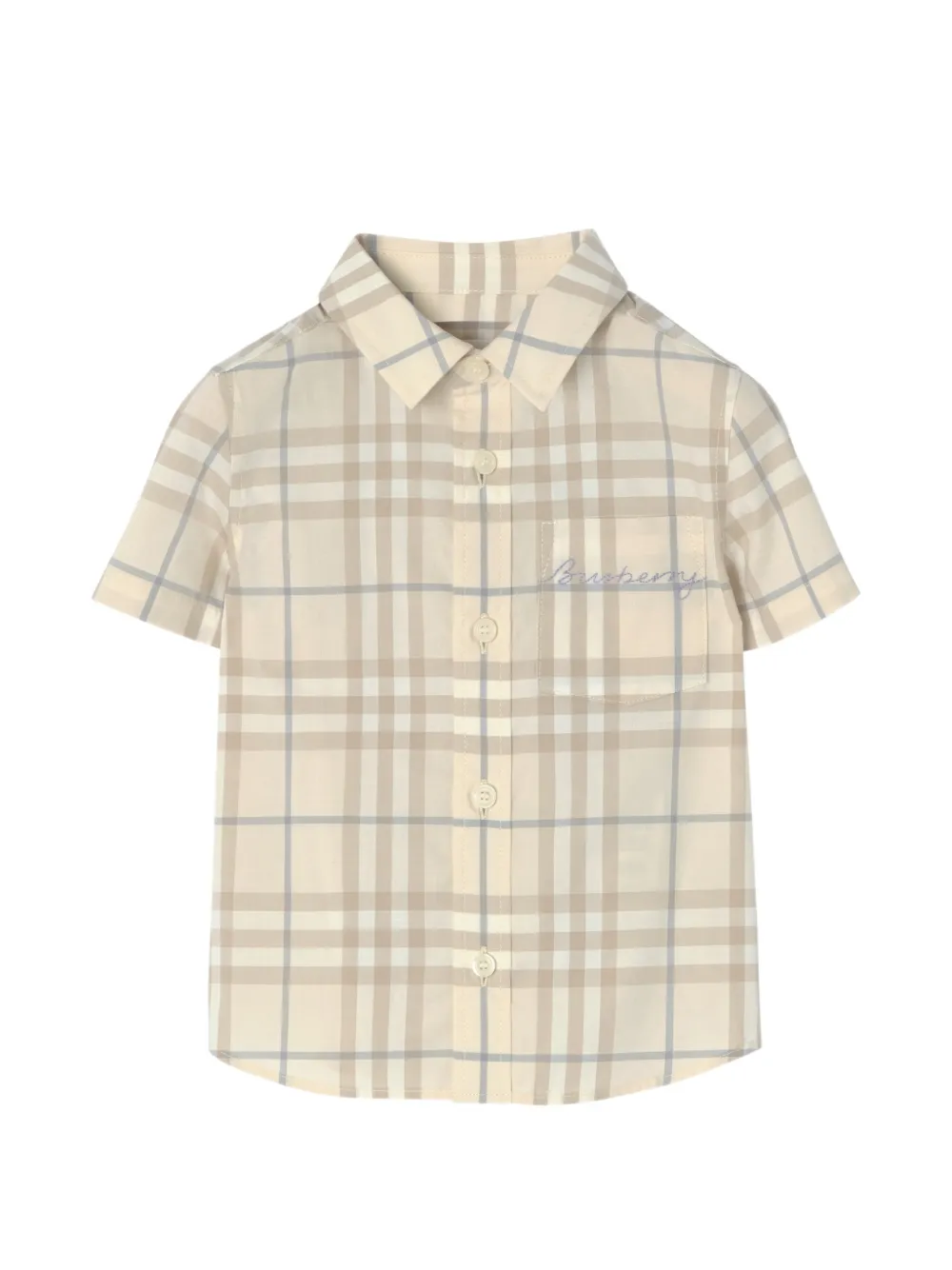 Burberry Kids Geruit shirt Beige
