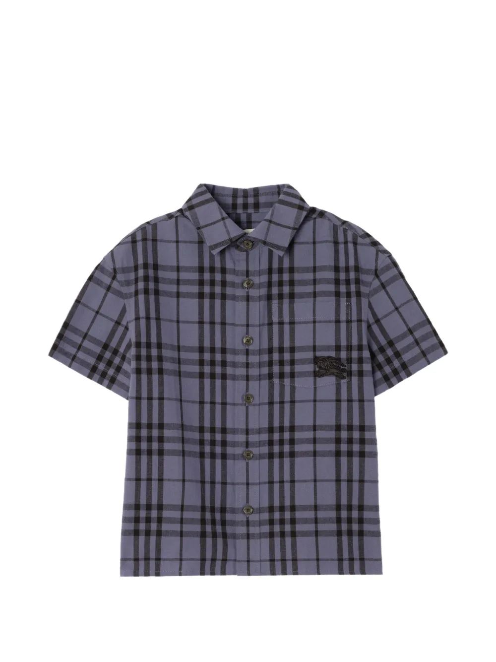 Burberry Kids equestrian knight check-print shirt - Grey