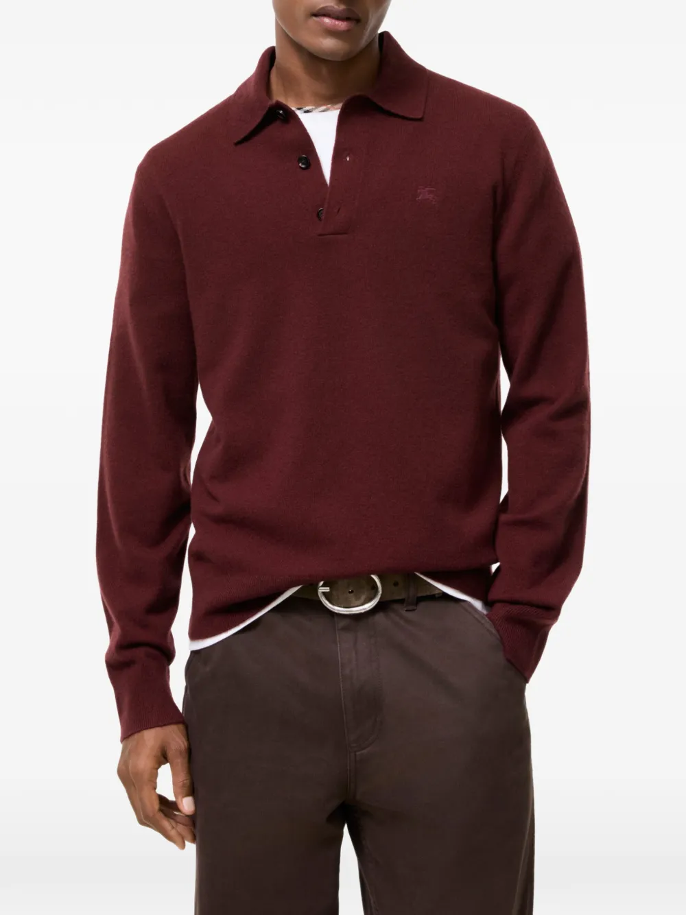 Burberry Poloshirt met Knight-borduurwerk Rood