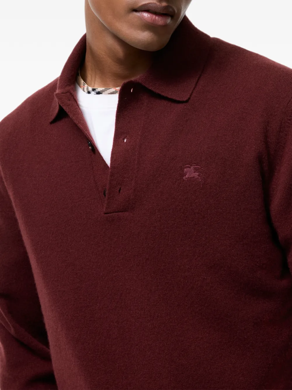 Burberry Poloshirt met Knight-borduurwerk Rood