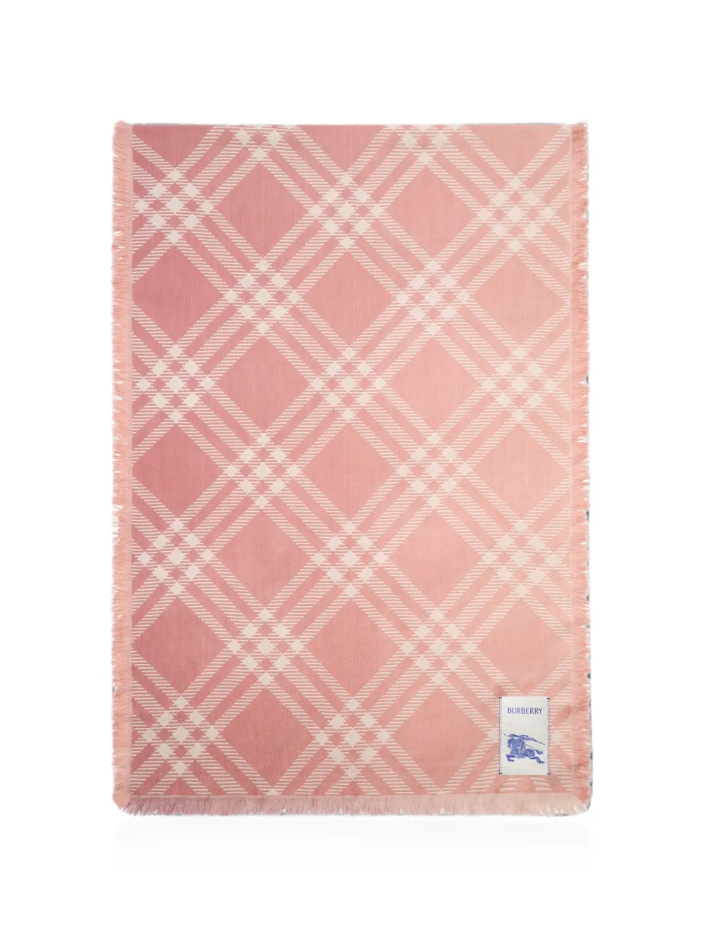 Burberry Geruite wollen zijden sjaal Roze