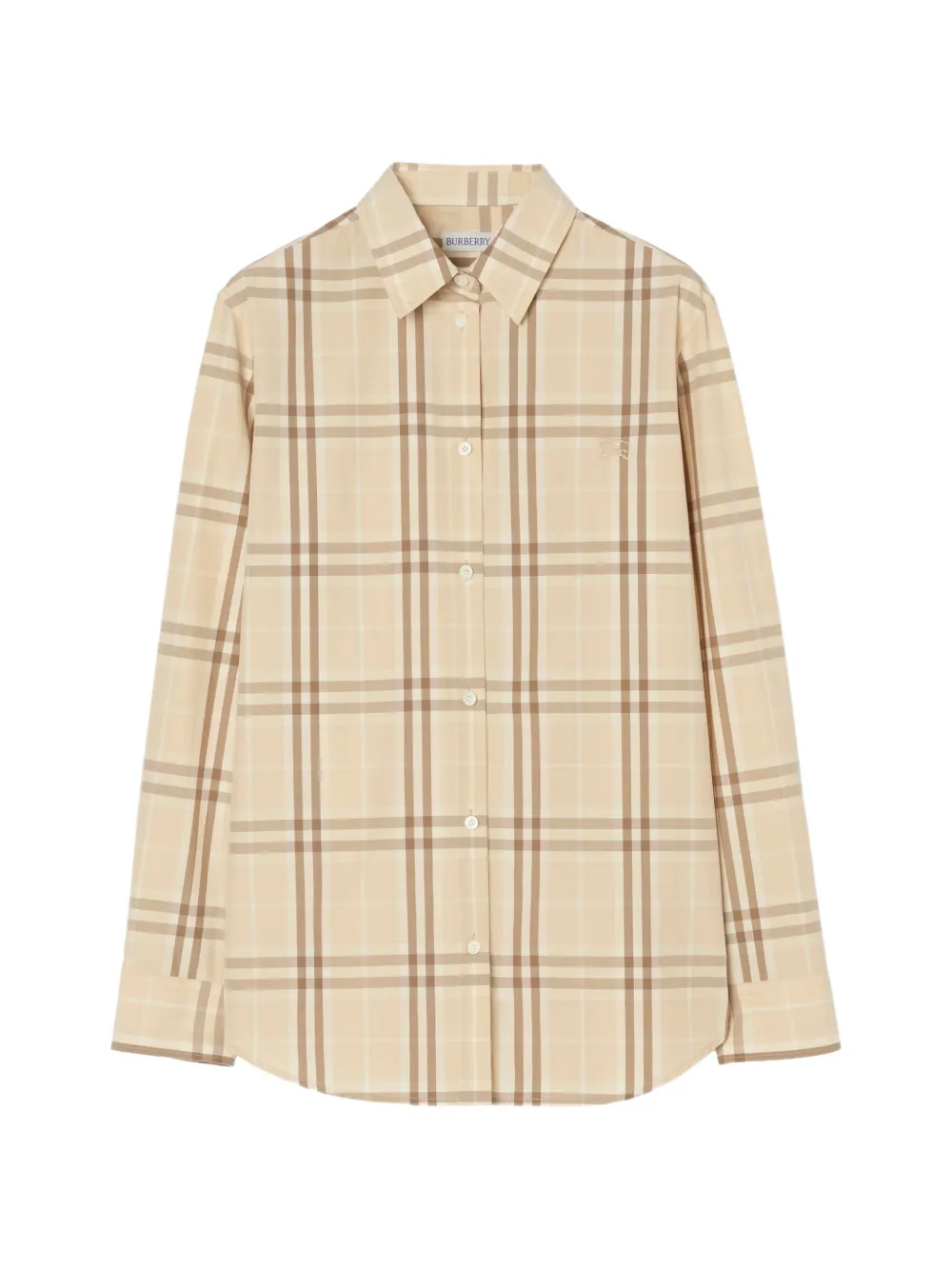 Burberry Check classic-fit katoenen blouse Beige