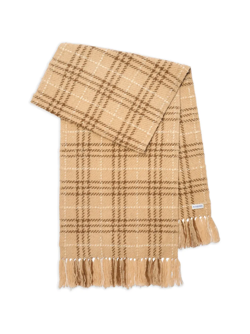 Burberry Geruite bouclé sjaal Beige