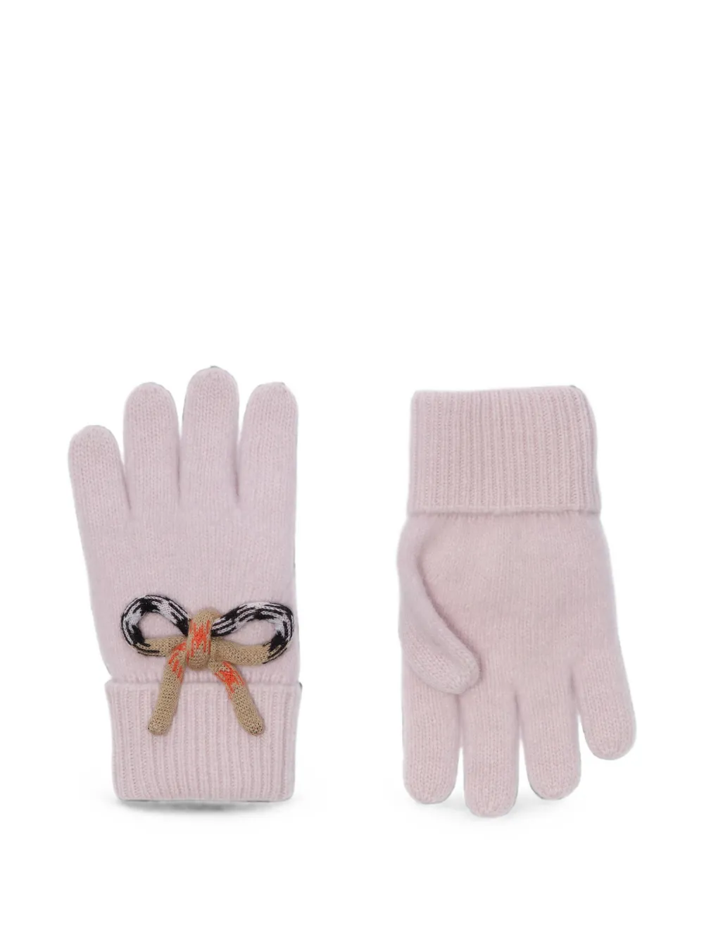 Burberry Kids Gebreide handschoenen met strikdetail Roze