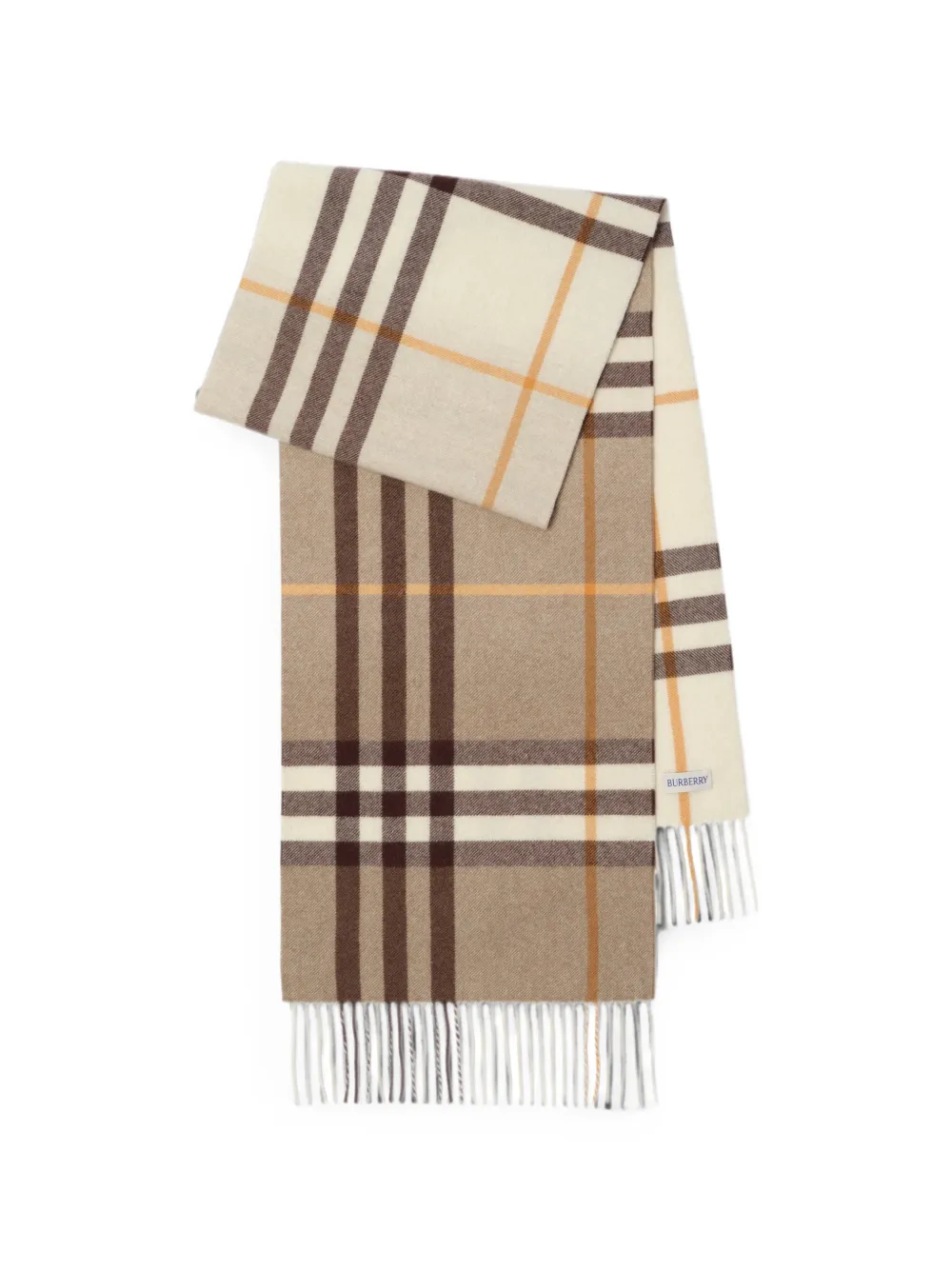 Burberry Geruite kasjmier sjaal met kleurverloop Beige