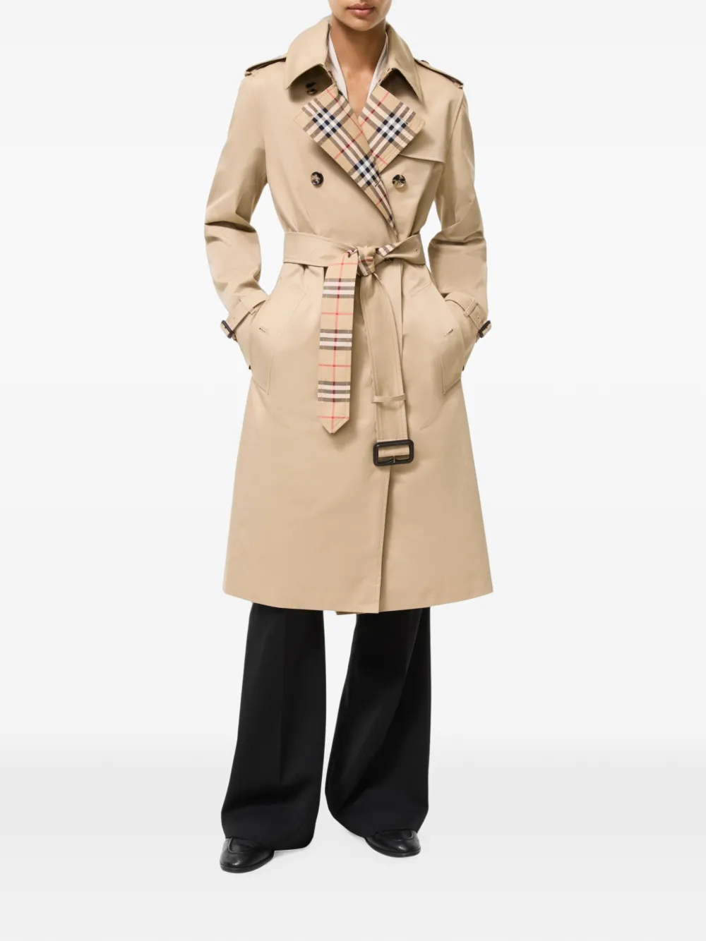 Burberry Lakefield lange gabardine trenchcoat Beige