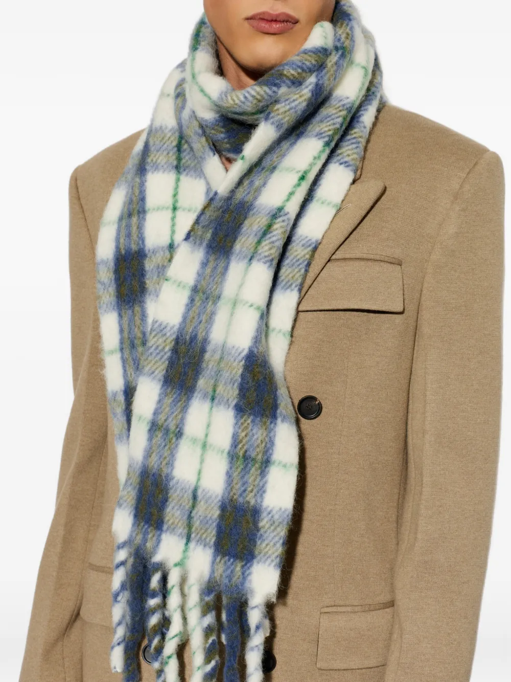 Burberry Geruite sjaal van alpacawolblend Wit