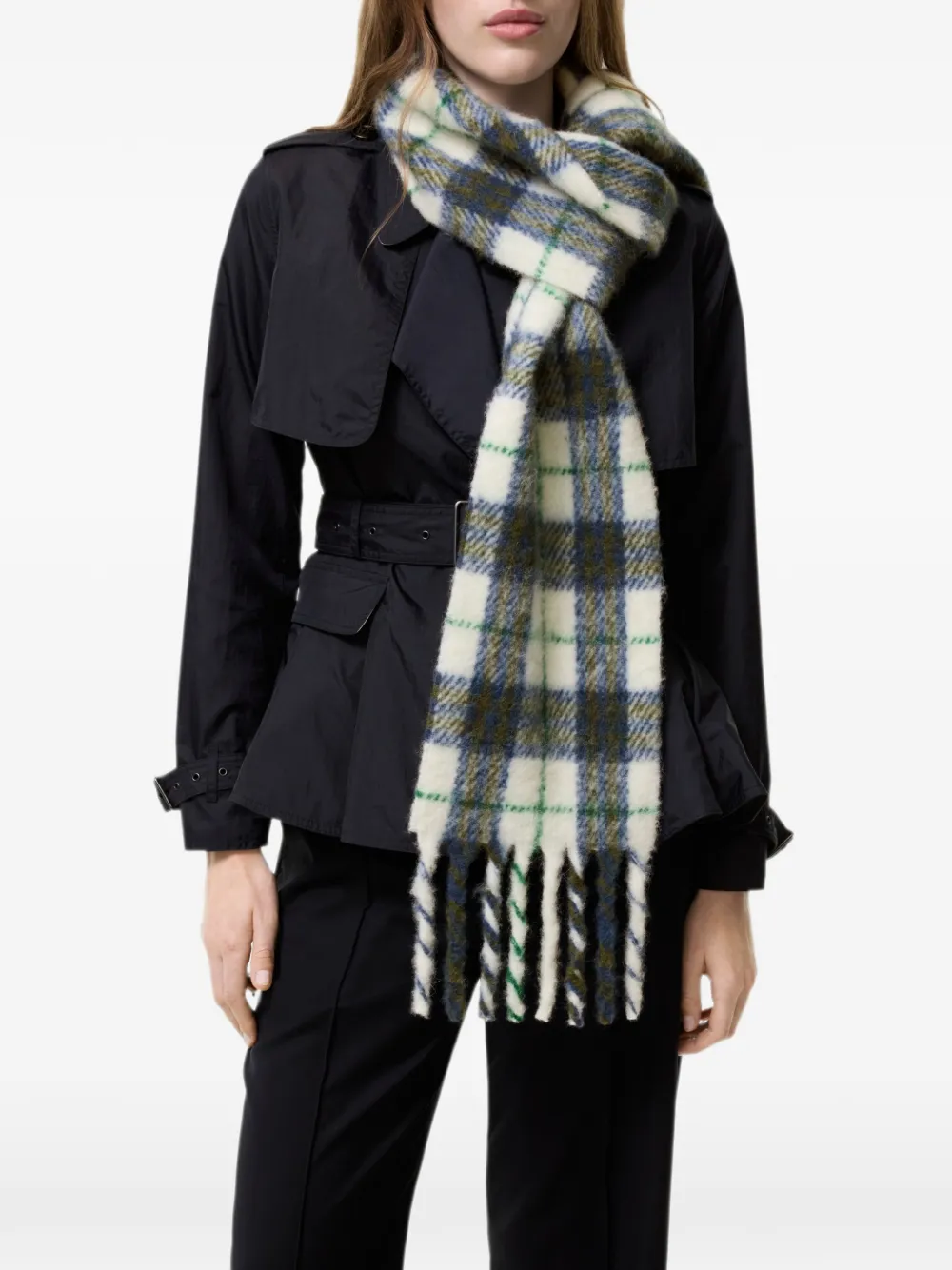 Burberry Geruite sjaal van alpacawolblend Wit