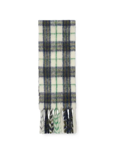 Burberry 窄版格纹羊驼毛混纺围巾