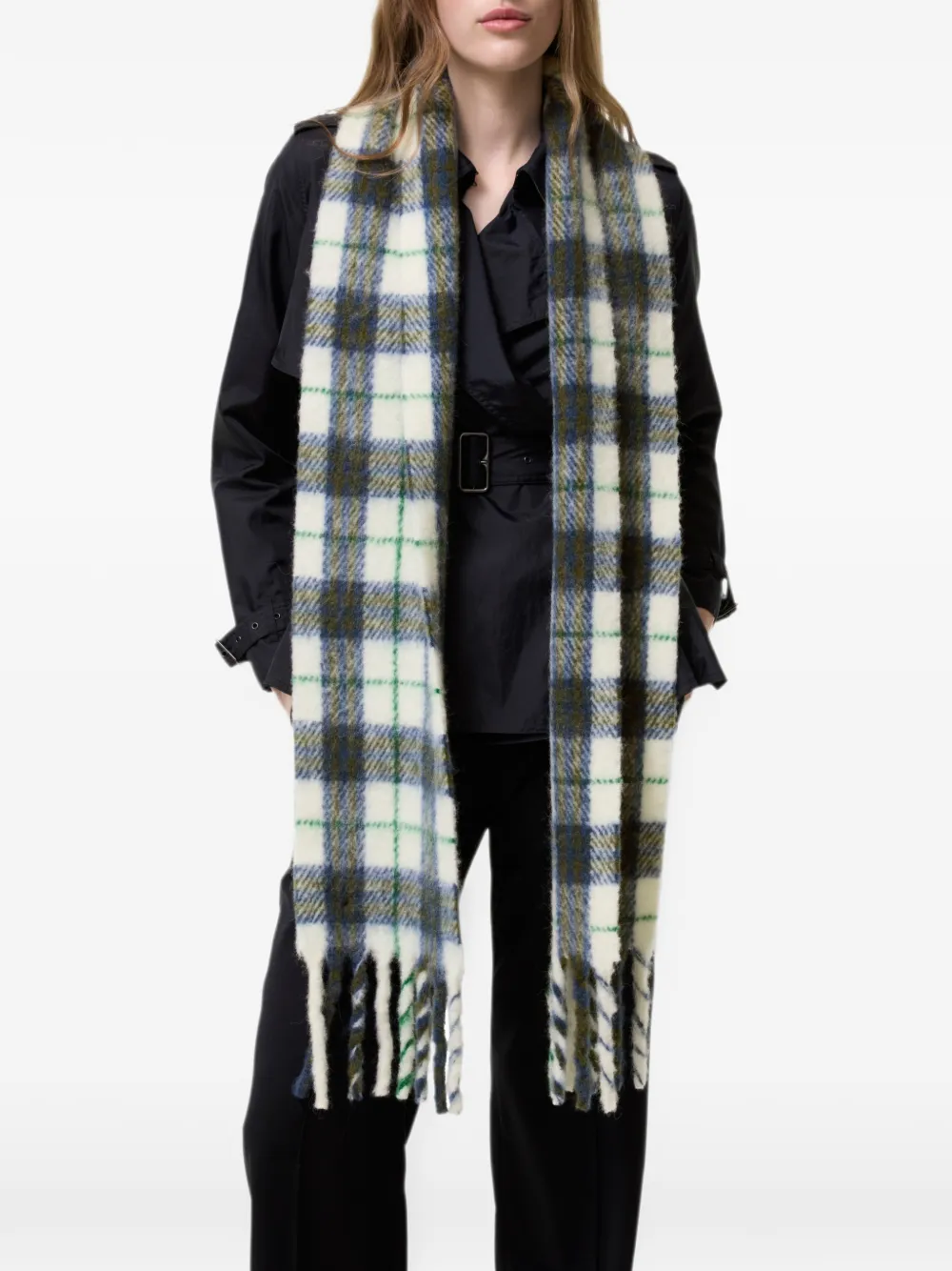 Burberry Geruite sjaal van alpacawolblend Wit