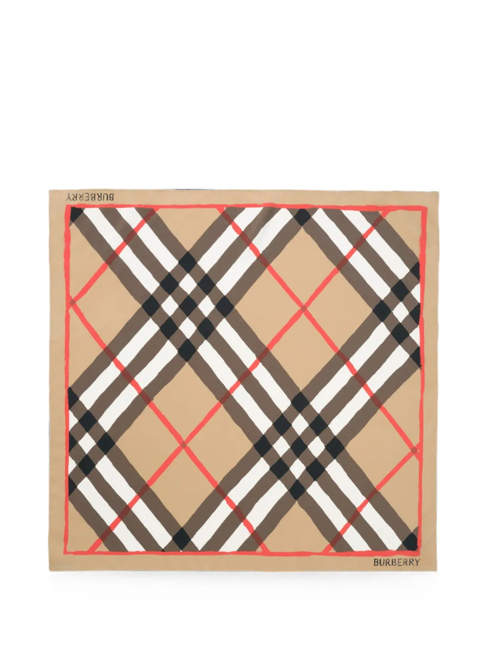 Burberry Geruite zijden sjaal Beige
