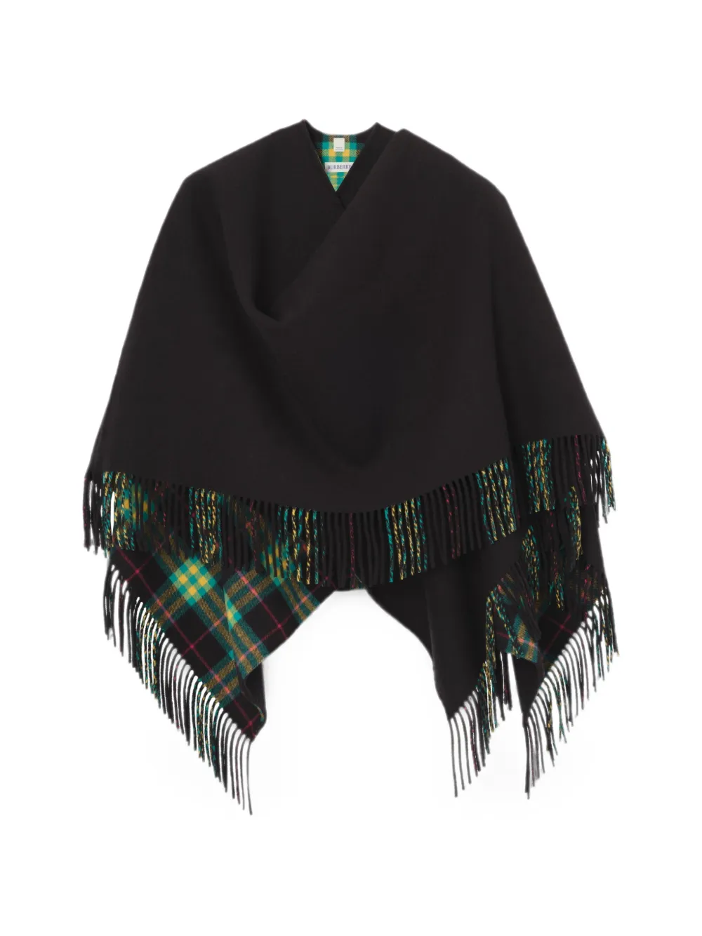 Burberry wool blanket cape - Black