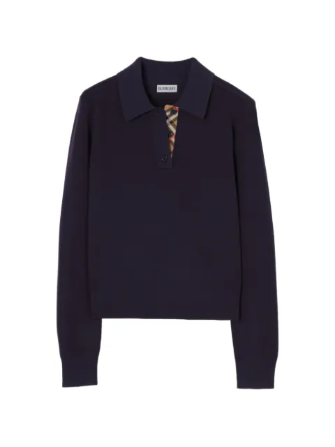 Burberry 羊毛长袖polo衫
