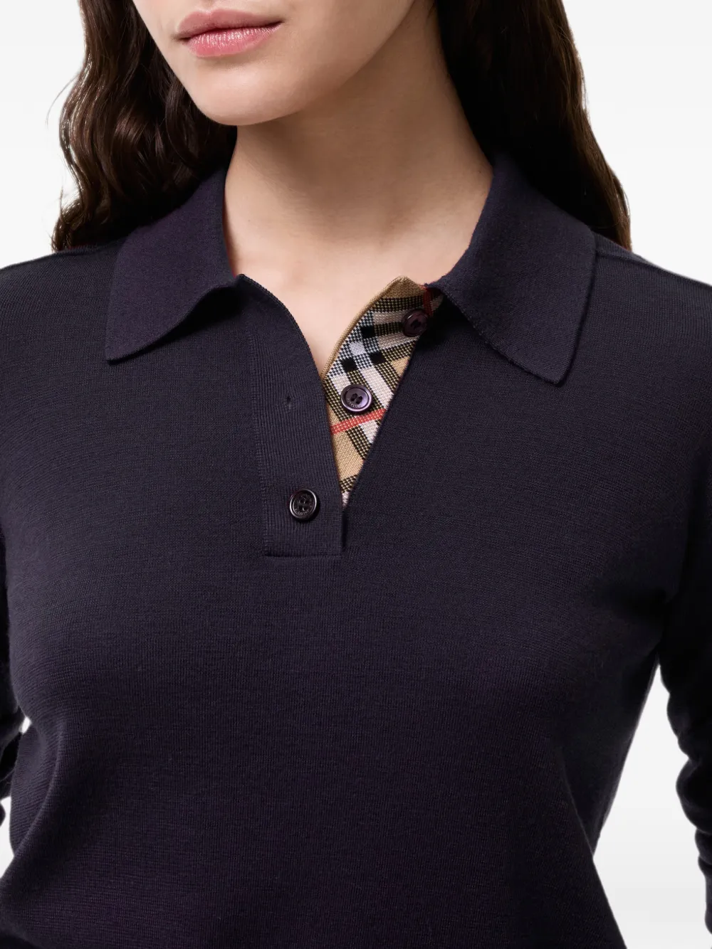 Burberry Wollen poloshirt Paars