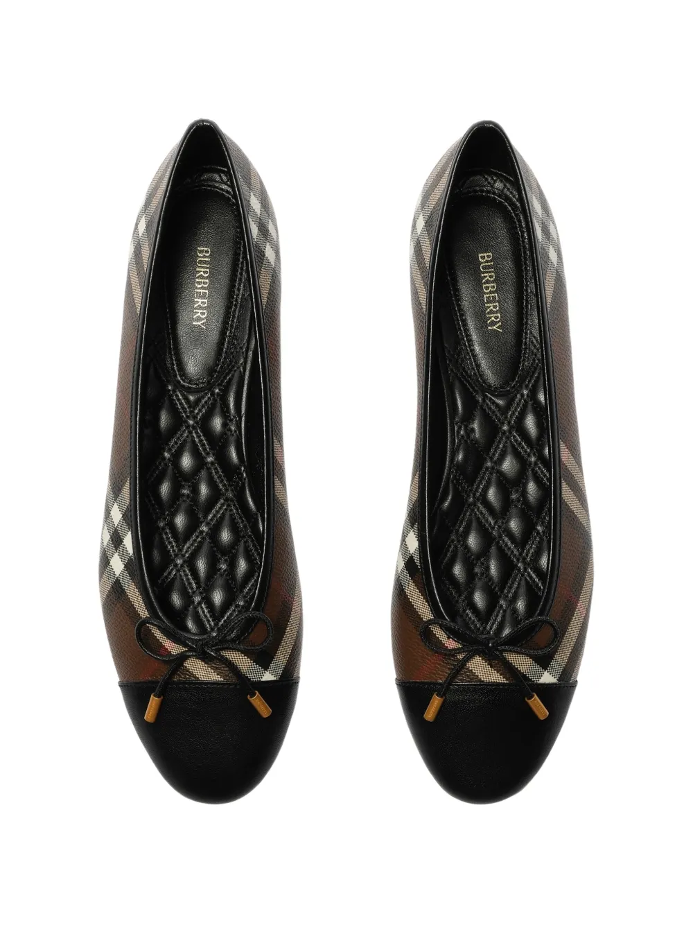 Burberry Check canvas Highgate ballerina's Bruin