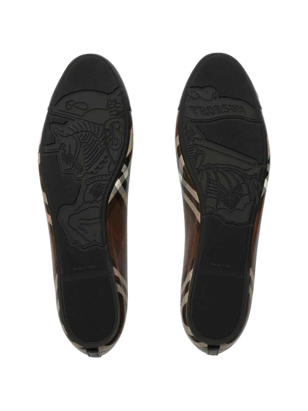 Burberry Check canvas Highgate ballerina's Bruin