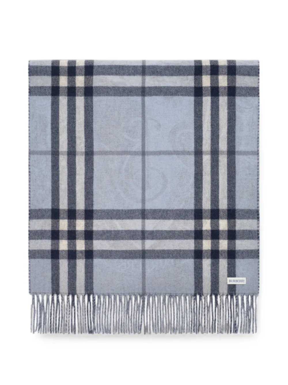 Burberry reversible Etched Knight cashmere scarf - Blue