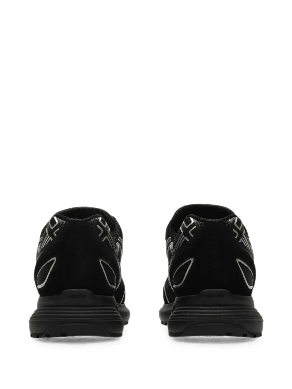 Burberry 尼龙、反绒面革拼皮革 Eclipse 运动鞋 Zwart