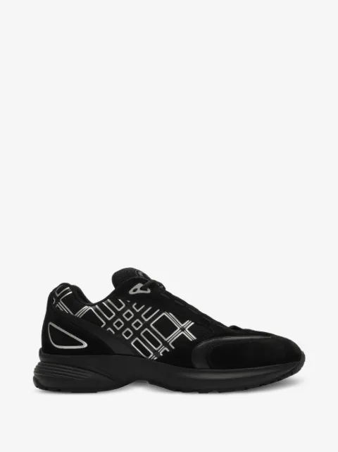 Burberry 尼龙、反绒面革拼皮革 Eclipse 运动鞋