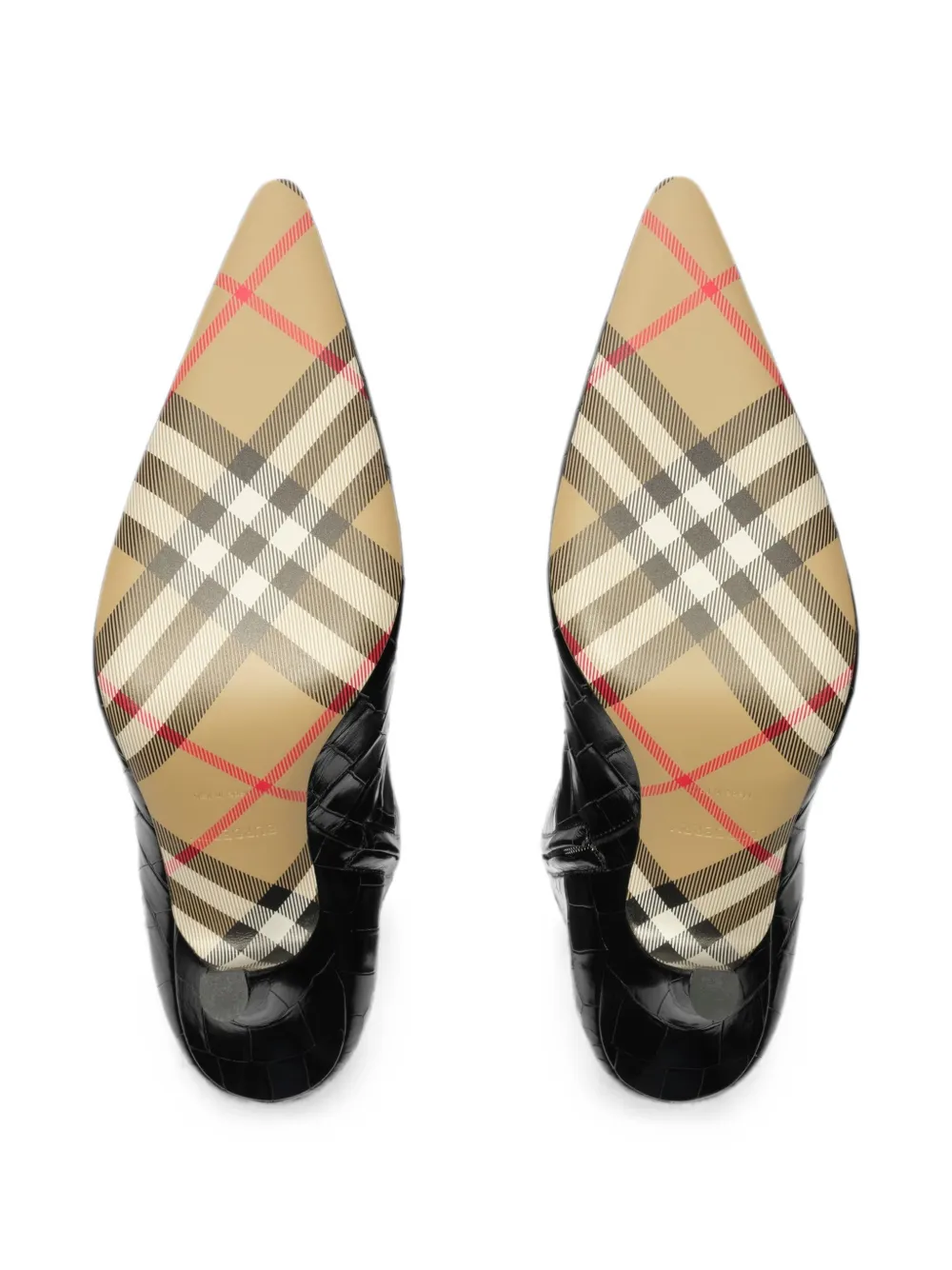 Burberry Dame enkellaarzen met krokodillen-reliëf Zwart
