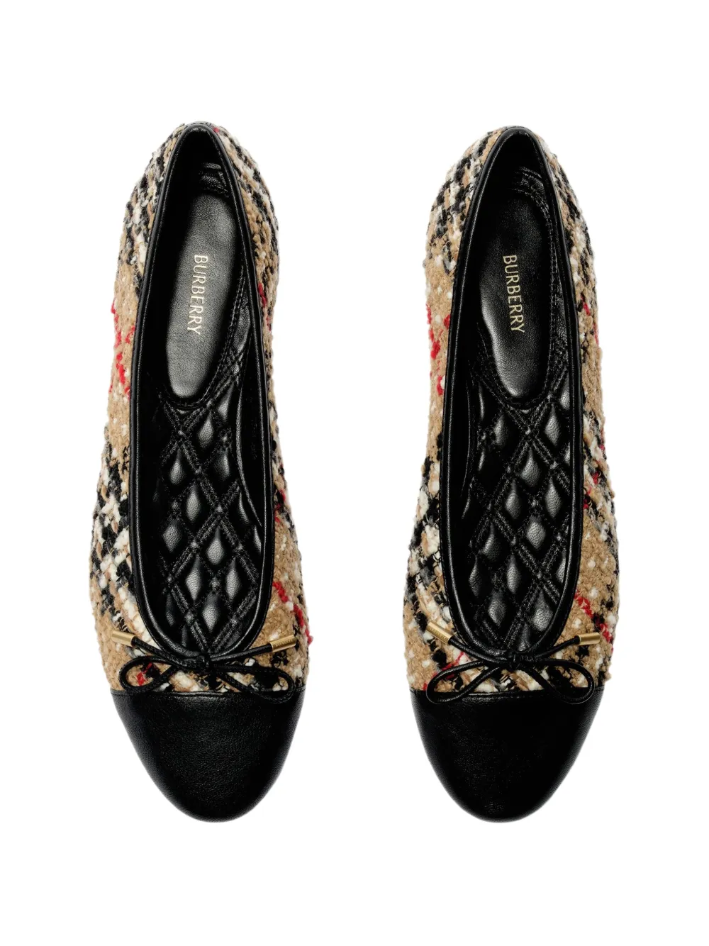 Burberry Check bouclé Highgate ballerina's Beige