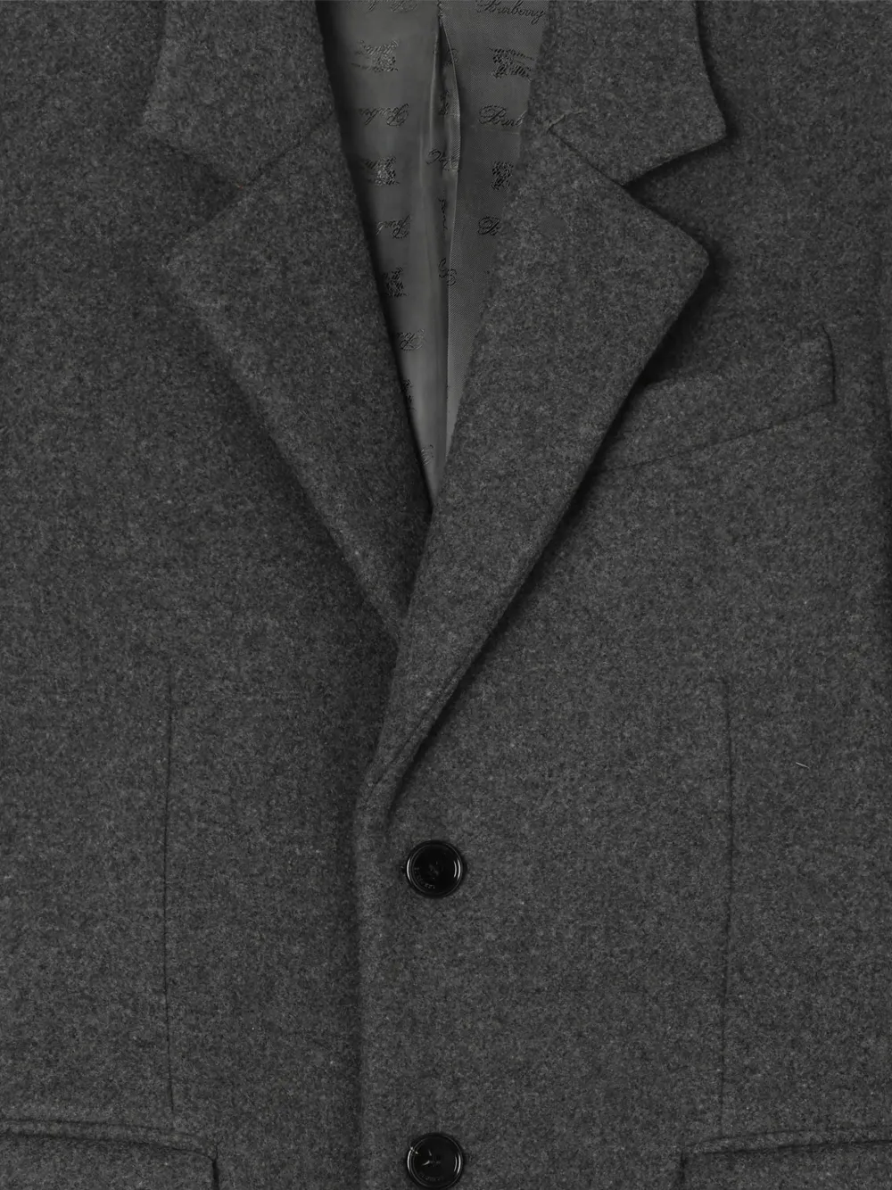 Burberry Wollen jas met enkele rij knopen Grijs