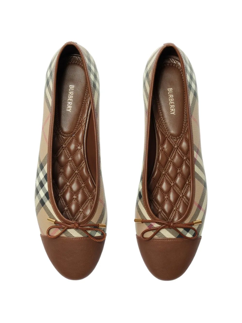 Burberry Check canvas Highgate ballerina's Beige