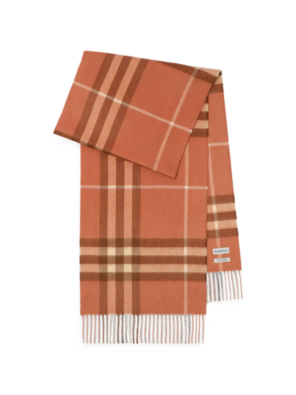 Burberry Check cashmere scarf - Arancione